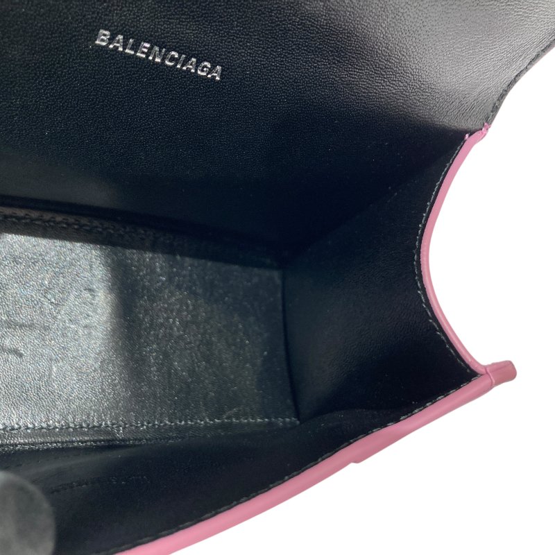 BALENCIAGA 巴黎世家 592833 HOURGLASS XS 沙漏包 手提包 肩背包 皮革 甜粉色 銀釦-13