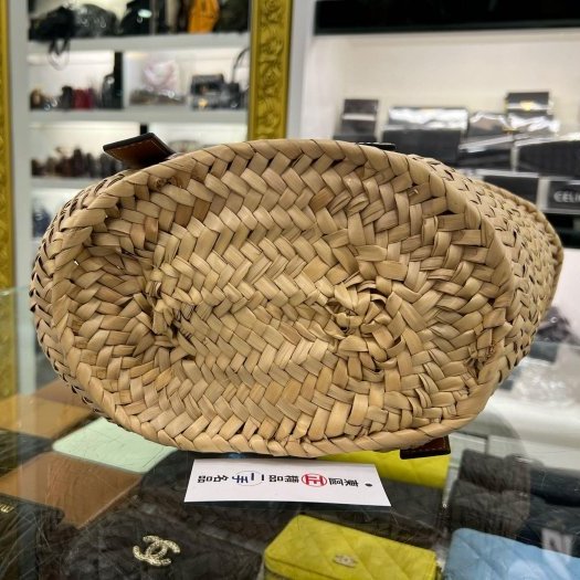 東區正精品㊣LOEWE Basket Natural Tan 咖啡皮革草編編織手提包沙灘包 RZ6242-9