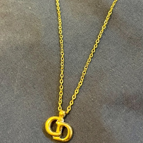 中古DIOR經典CD字母古銅項鏈