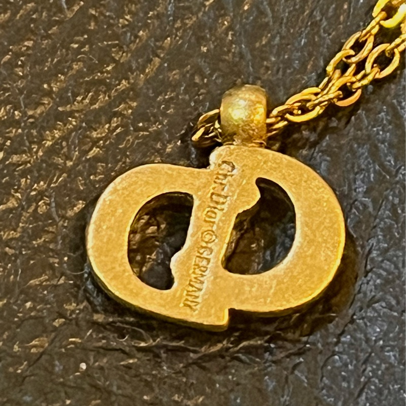 中古DIOR經典CD字母古銅項鏈-2