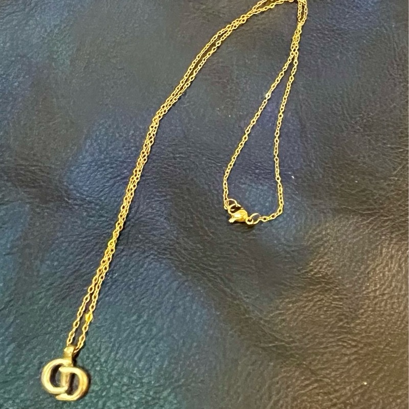 中古DIOR經典CD字母古銅項鏈-9