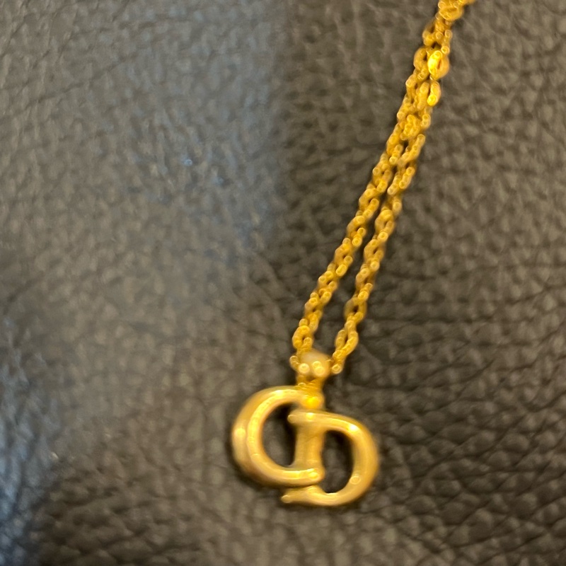 中古DIOR經典CD字母古銅項鏈-14