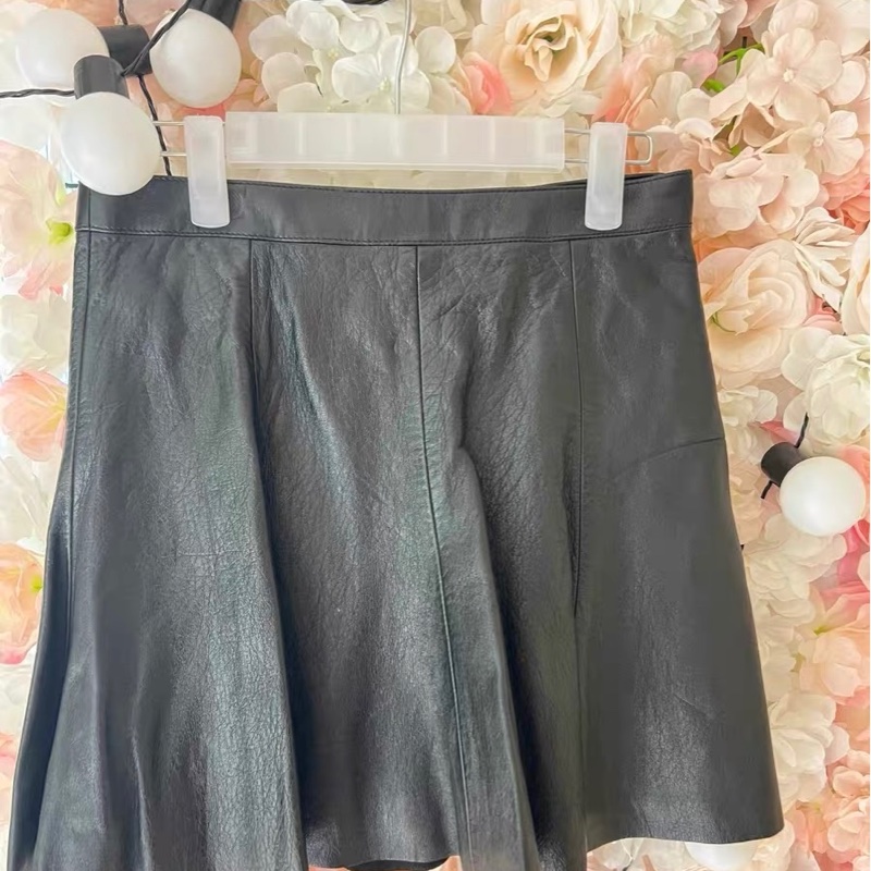 SAINT LAURENT羊皮伞裙36码-1