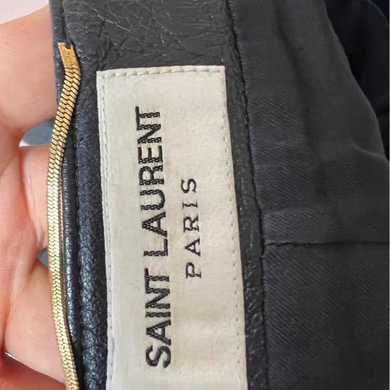 SAINT LAURENT羊皮伞裙36码-2