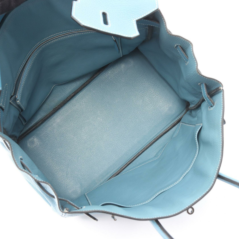 愛馬仕 Birkin 35 手提包 I Clemence 皮革 藍色牛仔藍 SHW 二手女士-2