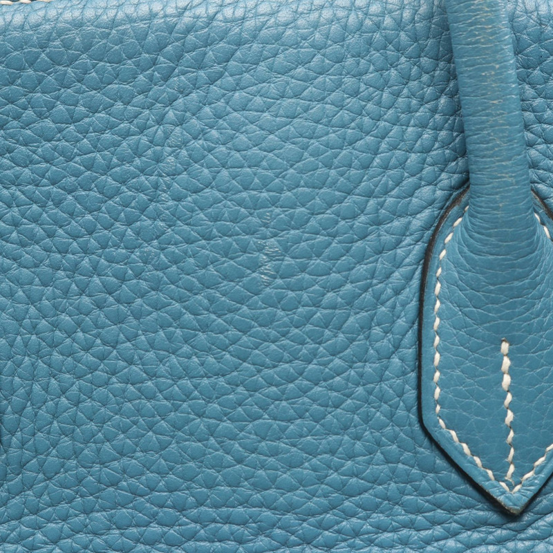 愛馬仕 Birkin 35 手提包 I Clemence 皮革 藍色牛仔藍 SHW 二手女士-9