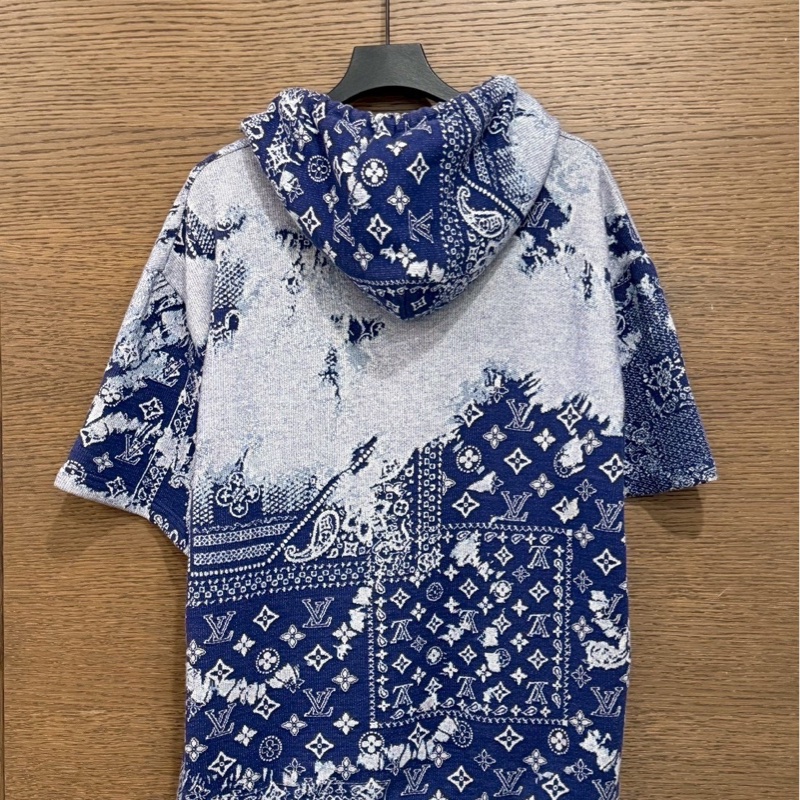 LV 牛仔藍刷色短帽衣-1