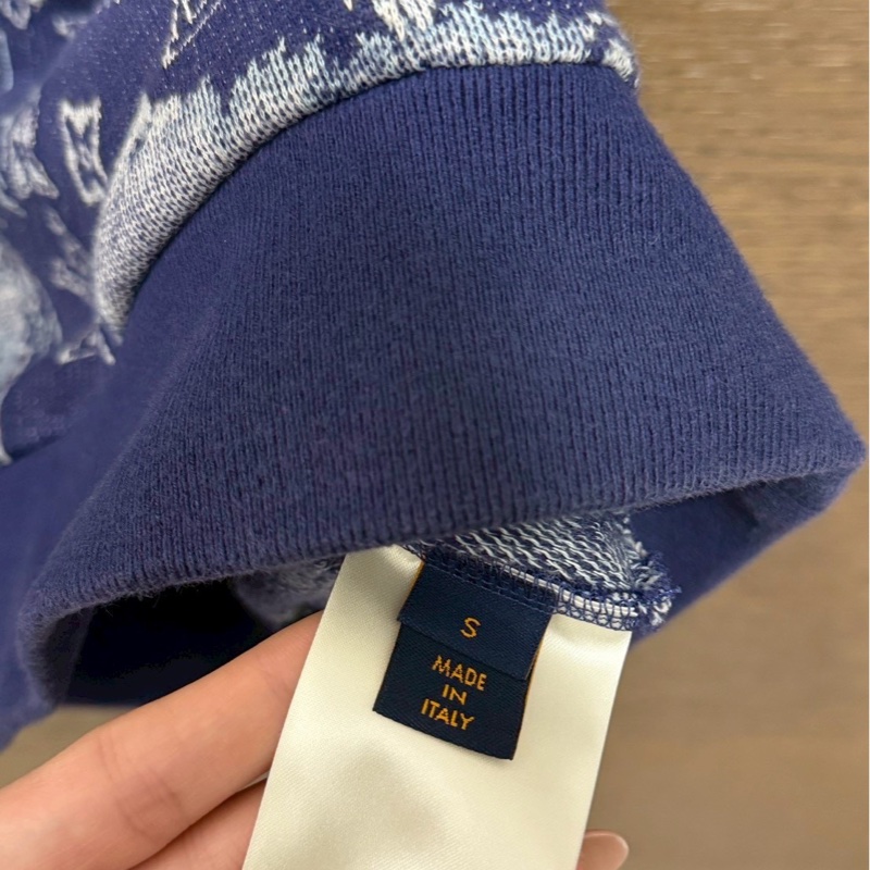 LV 牛仔藍刷色短帽衣-3