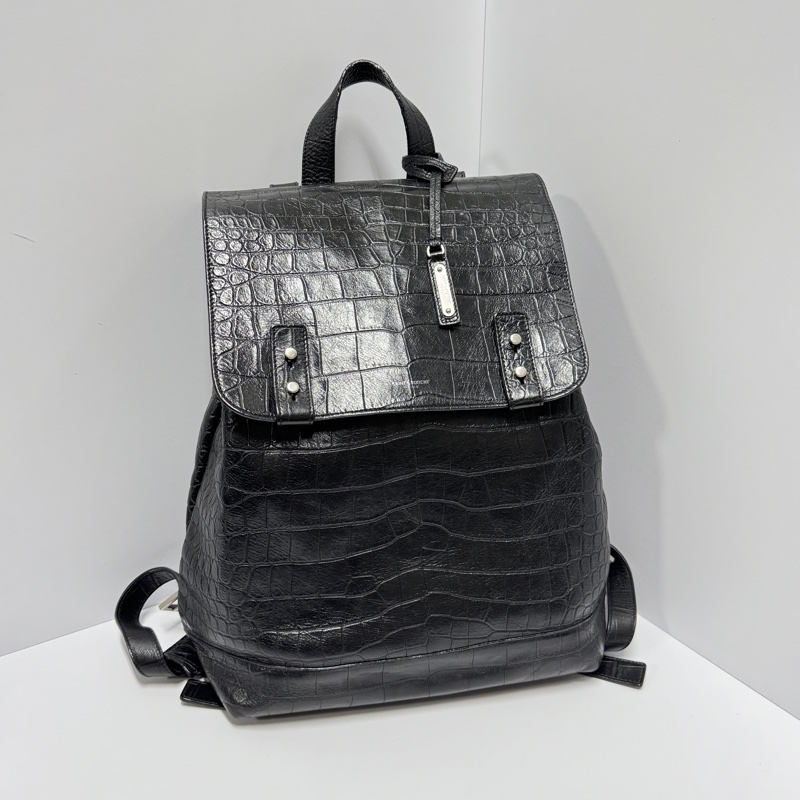 【超級新🌟】 YSL 聖羅蘭 鱷魚紋路 後背包🎒 (專櫃12萬!)-0
