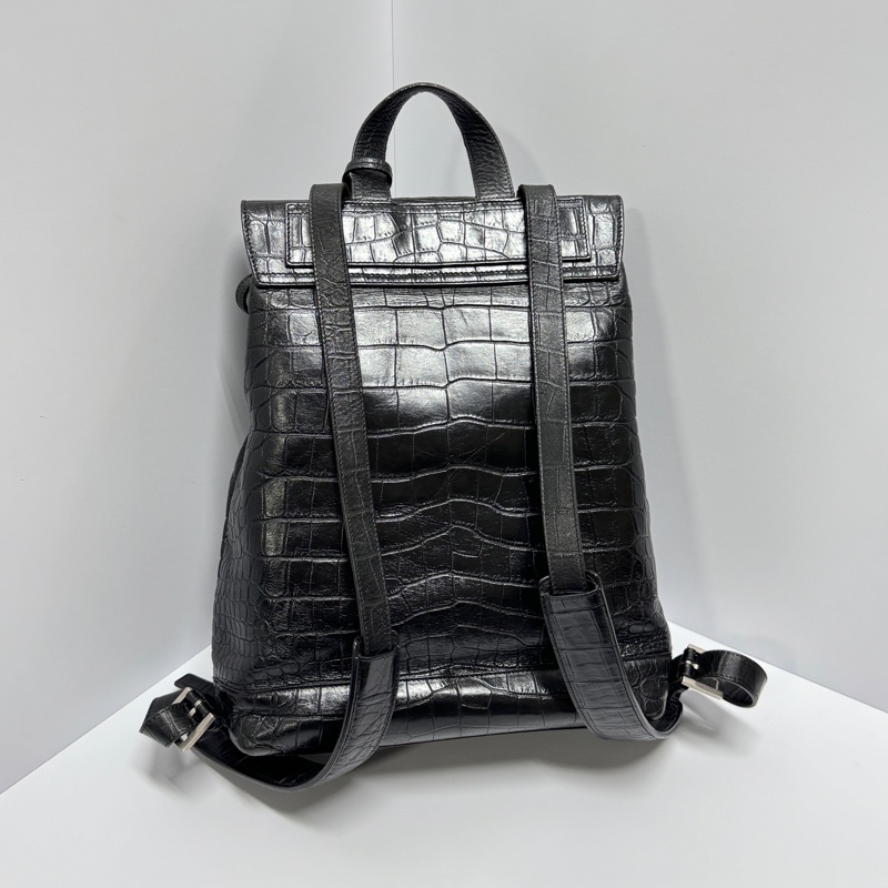 【超級新🌟】 YSL 聖羅蘭 鱷魚紋路 後背包🎒 (專櫃12萬!)-2