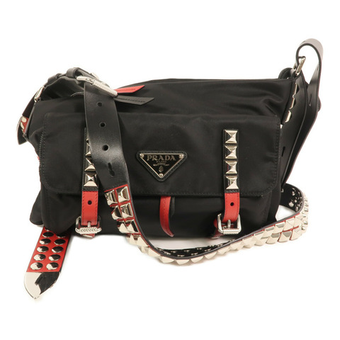 PRADA 尼龍Shoulder Bag銀扣肩背袋