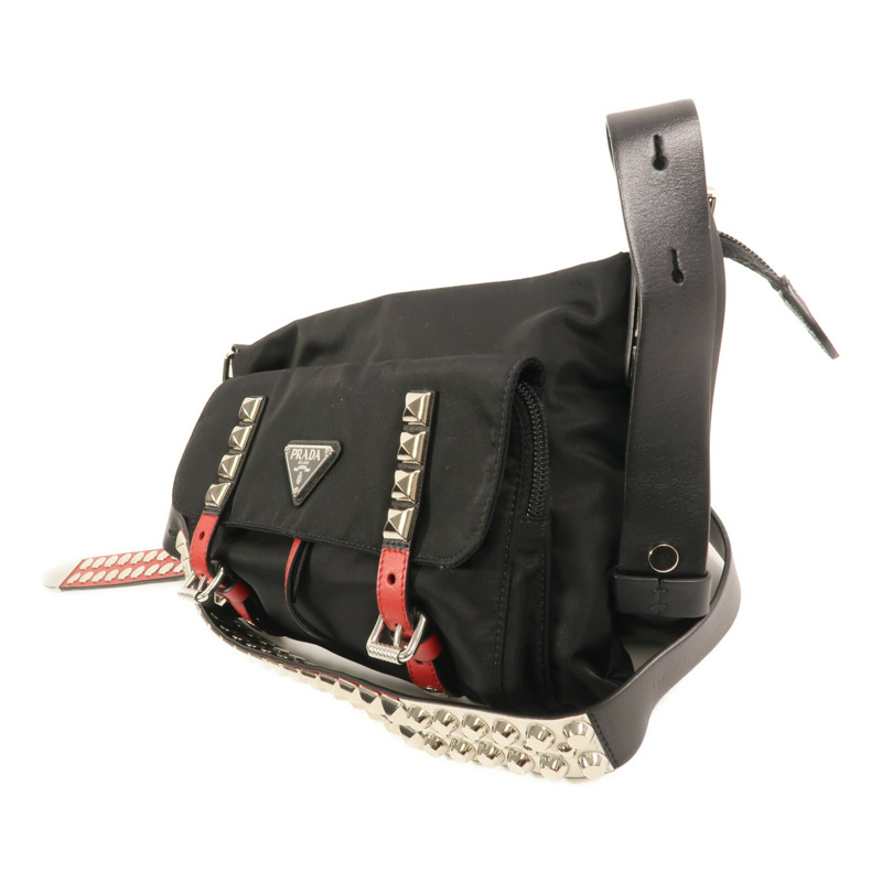 PRADA 尼龍Shoulder Bag銀扣肩背袋-2