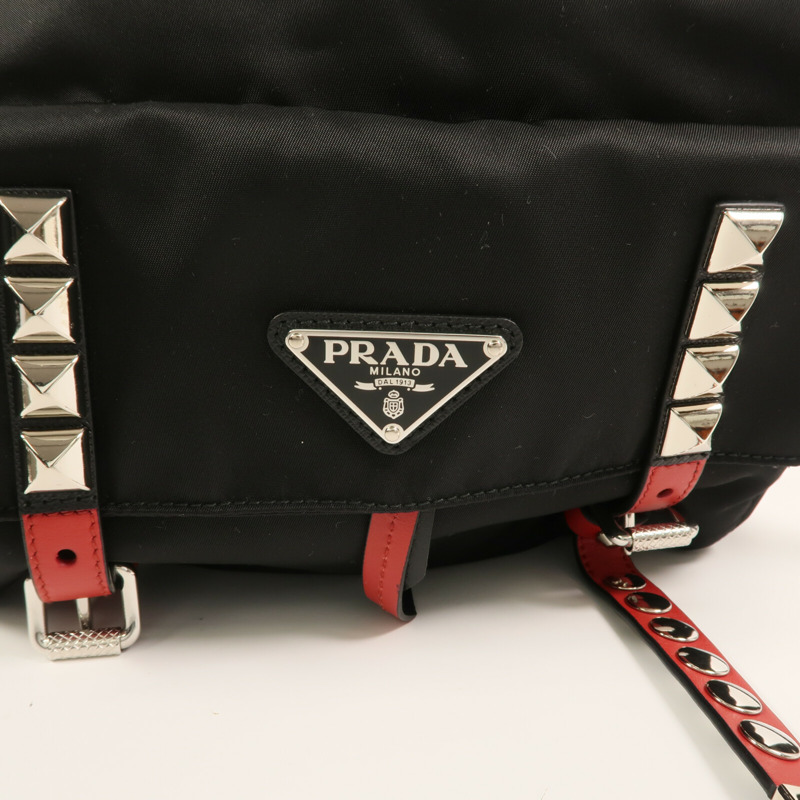 PRADA 尼龍Shoulder Bag銀扣肩背袋-10