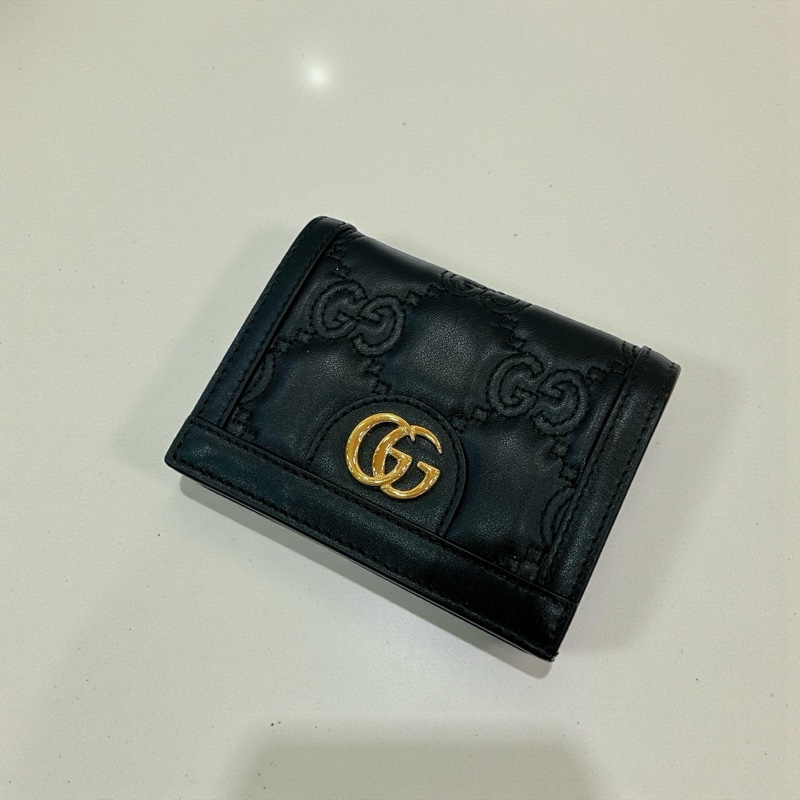 莉亞精品♡Gucci 723786 對開短夾 壓紋的GG 二手-0