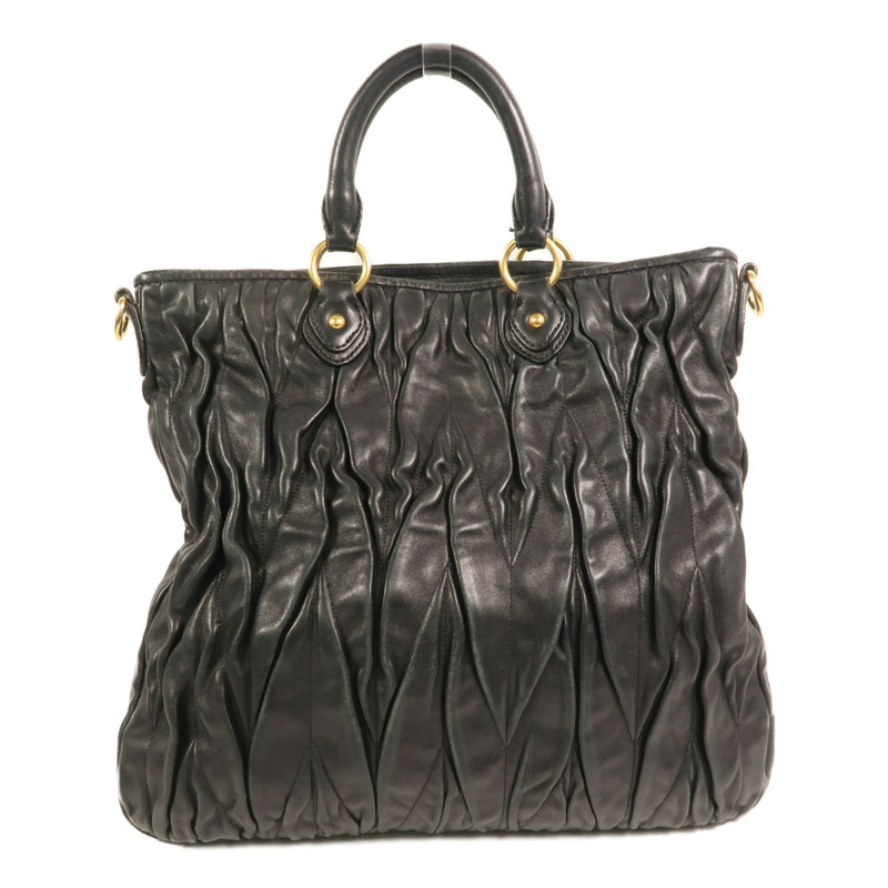 Miu Miu 牛皮皮革2 Way Shoulder金扣手挽肩背兩用袋-1