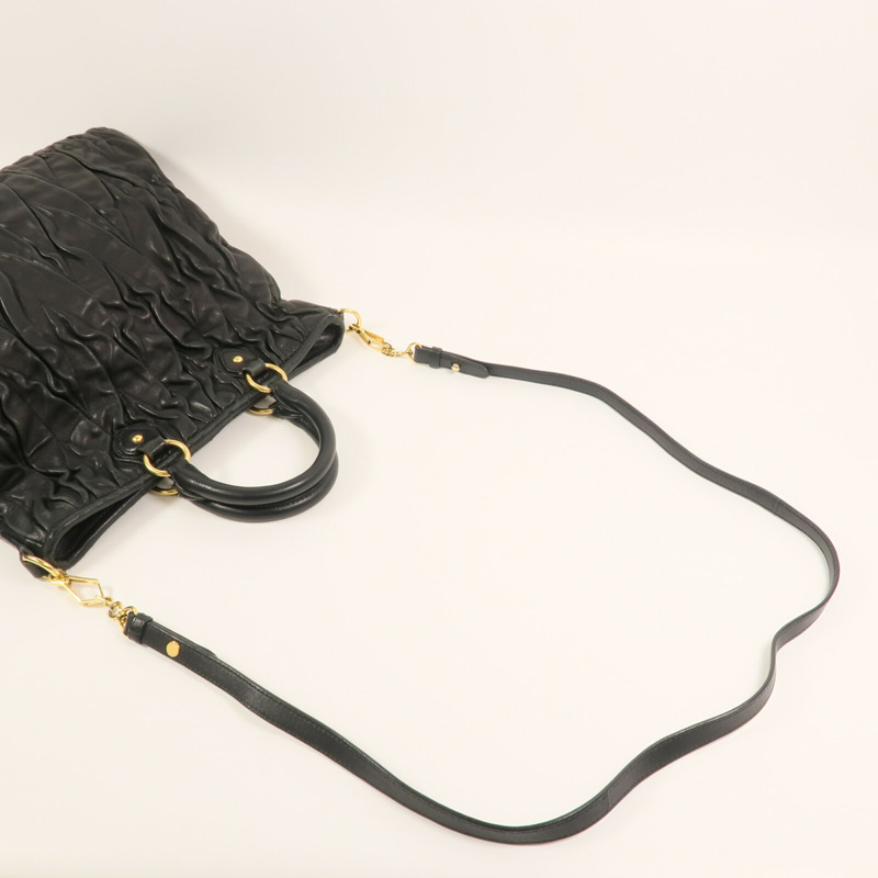 Miu Miu 牛皮皮革2 Way Shoulder金扣手挽肩背兩用袋-4