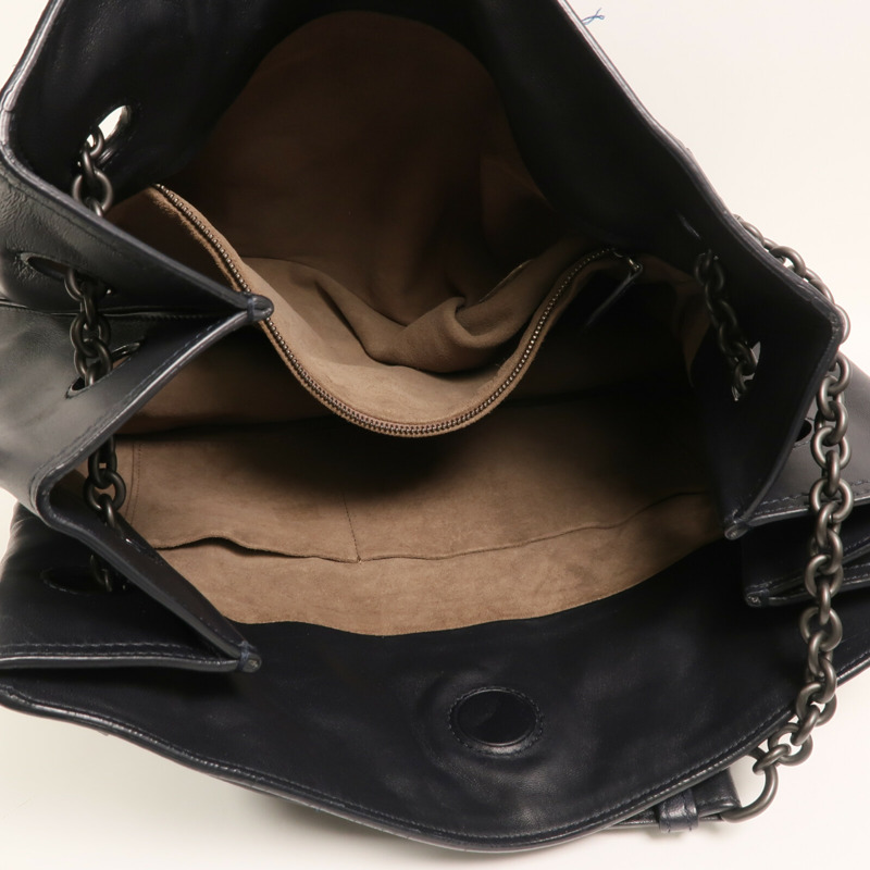 BOTTEGA VENETA 牛皮皮革Shoulder Bag銀扣肩背袋-11