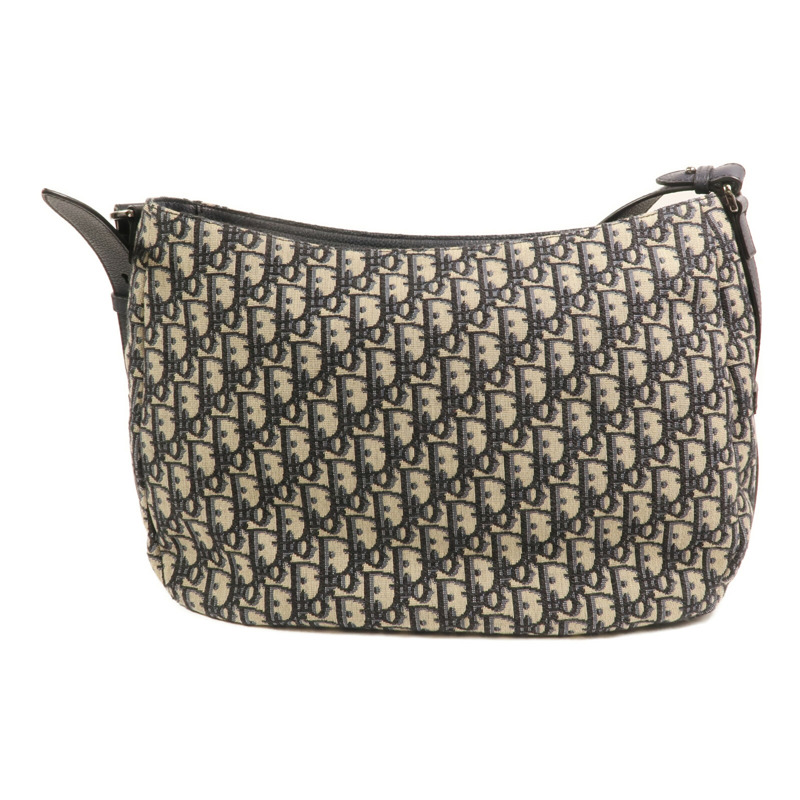 Dior 帆布Hobo Oblique銀扣肩背袋-1