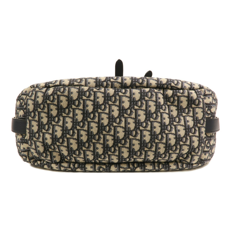 Dior 帆布Hobo Oblique銀扣肩背袋-3