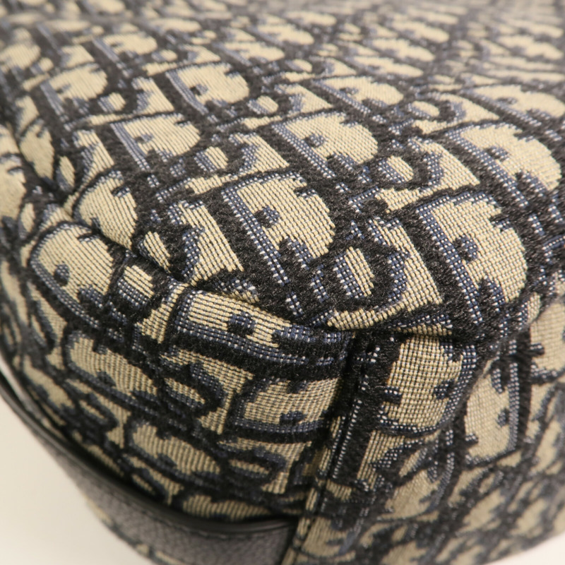 Dior 帆布Hobo Oblique銀扣肩背袋-8