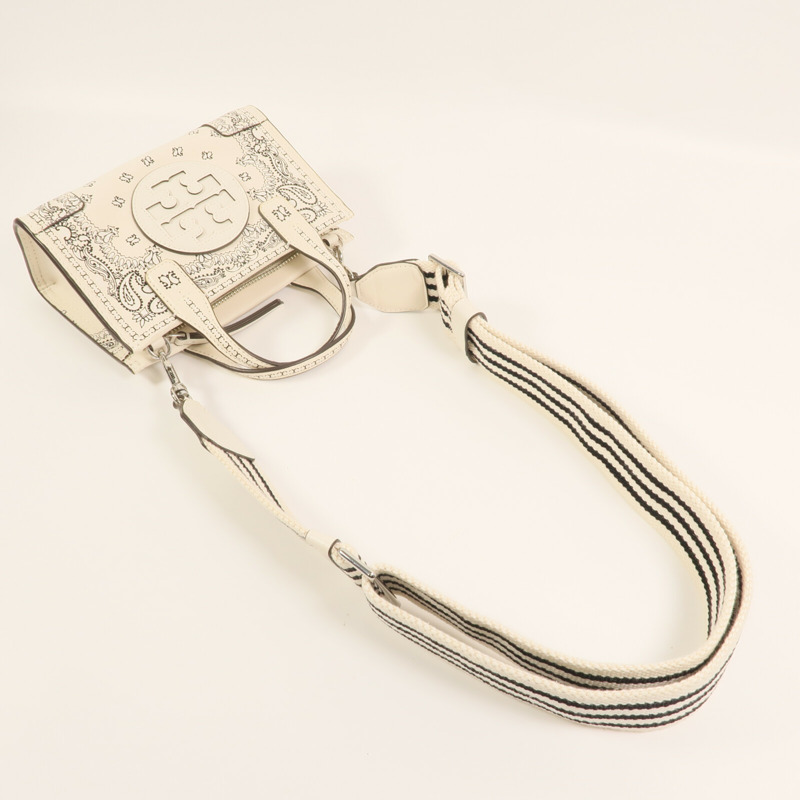 Tory Burch 皮革Ella Micro Tote Bag銀扣手挽肩背兩用袋-10