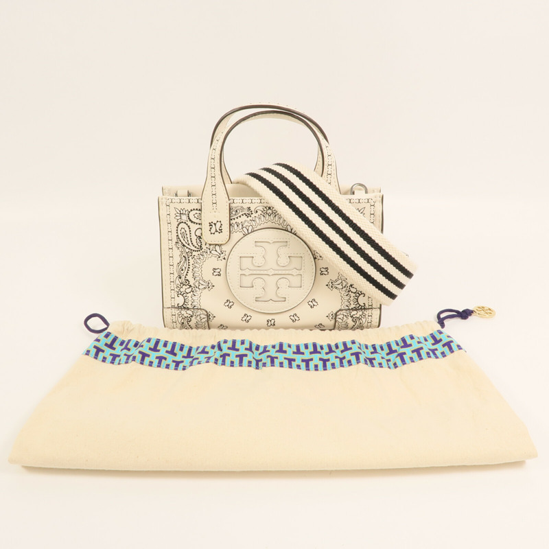 Tory Burch 皮革Ella Micro Tote Bag銀扣手挽肩背兩用袋-13