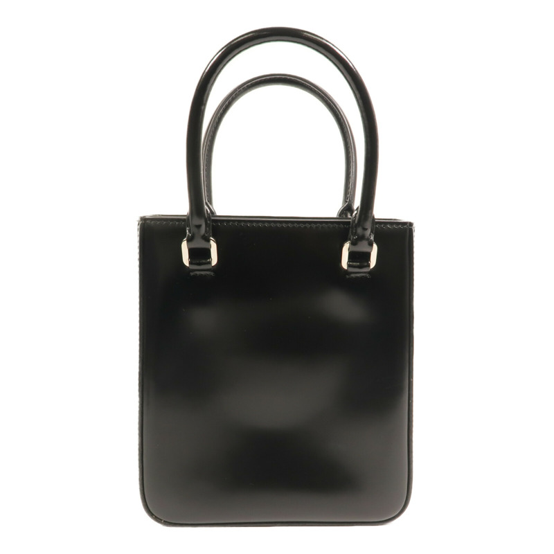 PRADA 漆皮皮革Small Brushed Leather Tote Bag銀扣手挽肩背兩用袋-1