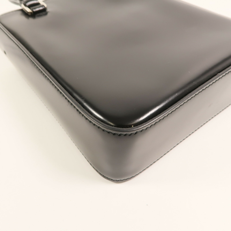 PRADA 漆皮皮革Small Brushed Leather Tote Bag銀扣手挽肩背兩用袋-8