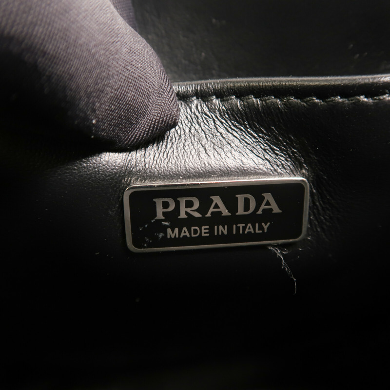 PRADA 漆皮皮革Small Brushed Leather Tote Bag銀扣手挽肩背兩用袋-12