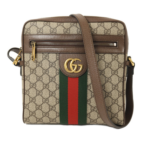 GUCCI 塗層帆布Ophidia GG金扣肩背袋