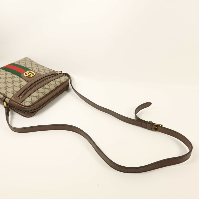GUCCI 塗層帆布Ophidia GG金扣肩背袋-7