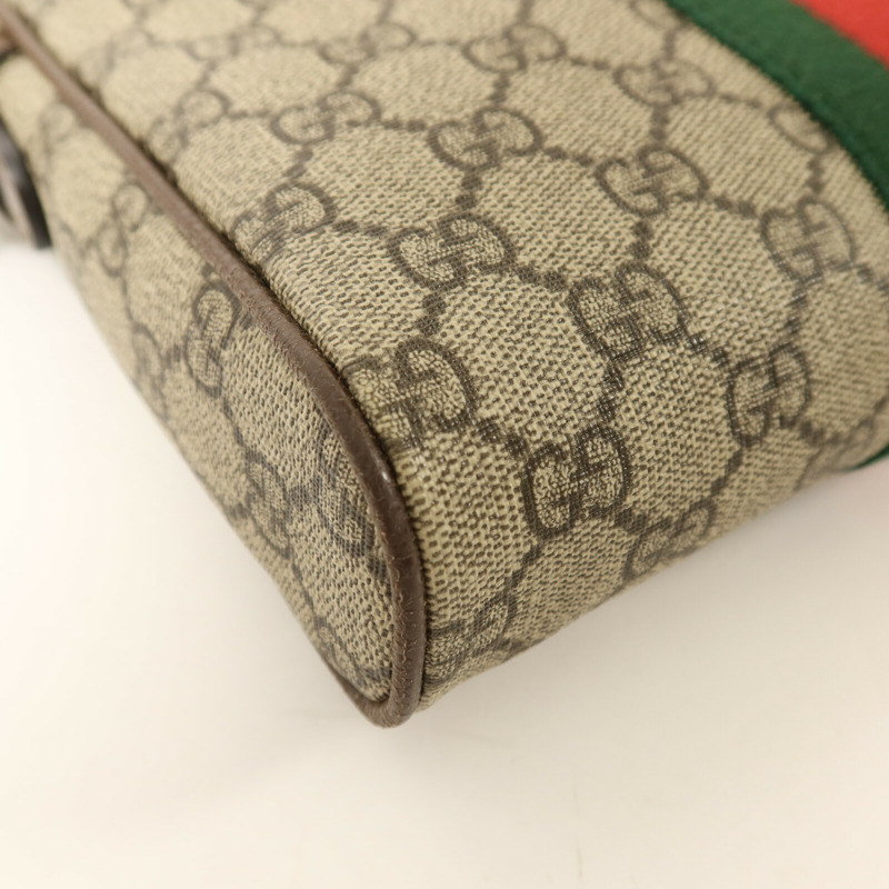 GUCCI 塗層帆布Ophidia GG金扣肩背袋-9