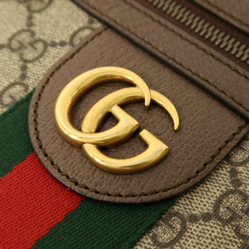 GUCCI 塗層帆布Ophidia GG金扣肩背袋-16