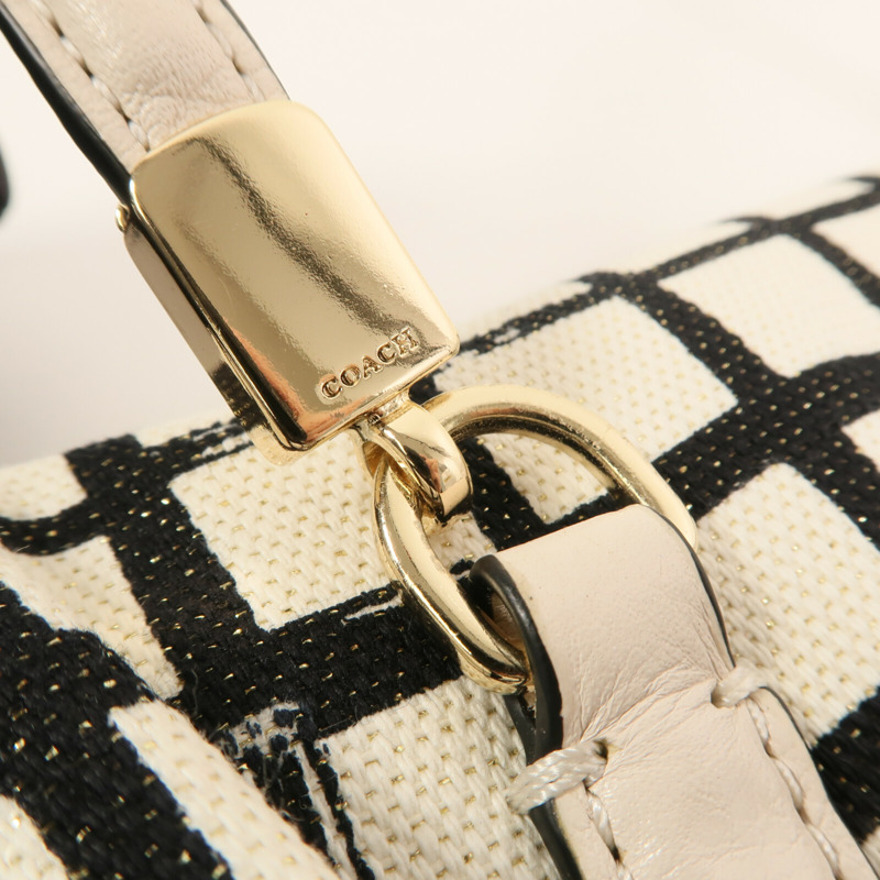 COACH 帆布Shoulder Bag金扣肩背袋-9