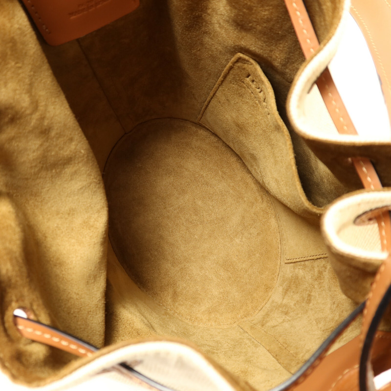 LOEWE 牛皮皮革/帆布Balloon銀扣肩背袋-4