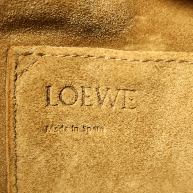 LOEWE 牛皮皮革/帆布Balloon銀扣肩背袋-5