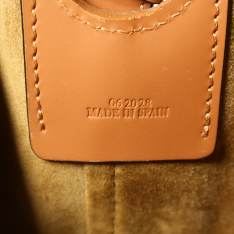 LOEWE 牛皮皮革/帆布Balloon銀扣肩背袋-6