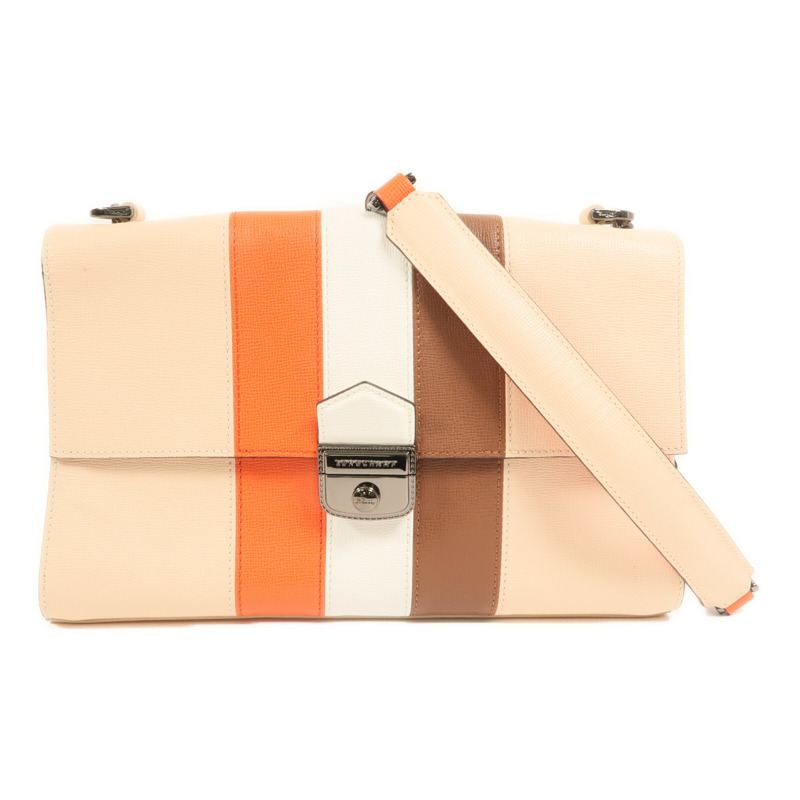 Longchamp 牛皮皮革Shoulder Bag銀扣鏈帶肩背袋-0