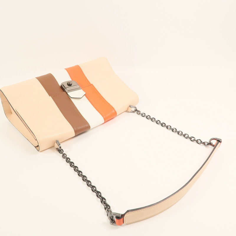 Longchamp 牛皮皮革Shoulder Bag銀扣鏈帶肩背袋-3