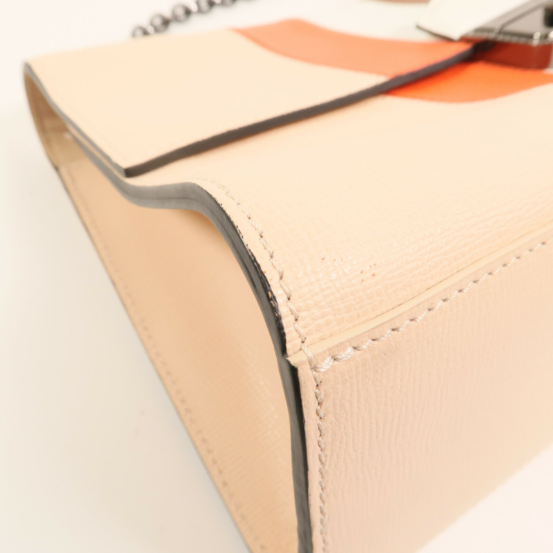 Longchamp 牛皮皮革Shoulder Bag銀扣鏈帶肩背袋-7