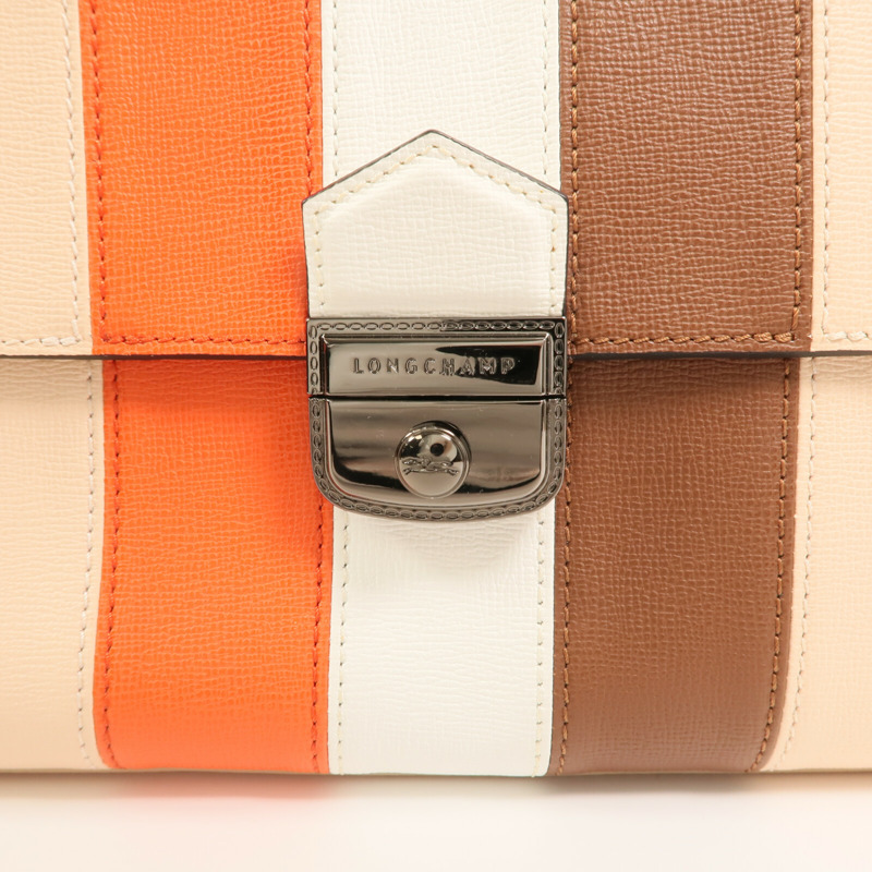 Longchamp 牛皮皮革Shoulder Bag銀扣鏈帶肩背袋-10