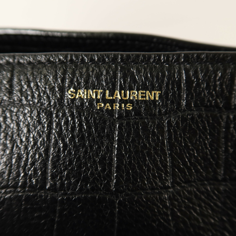 SAINT LAURENT 牛皮皮革Tag Hobo Bag金扣手挽肩背兩用袋-5