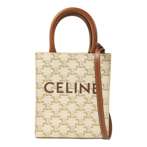 CELINE 塗層帆布Mini Vertical Bag金扣手挽肩背兩用袋