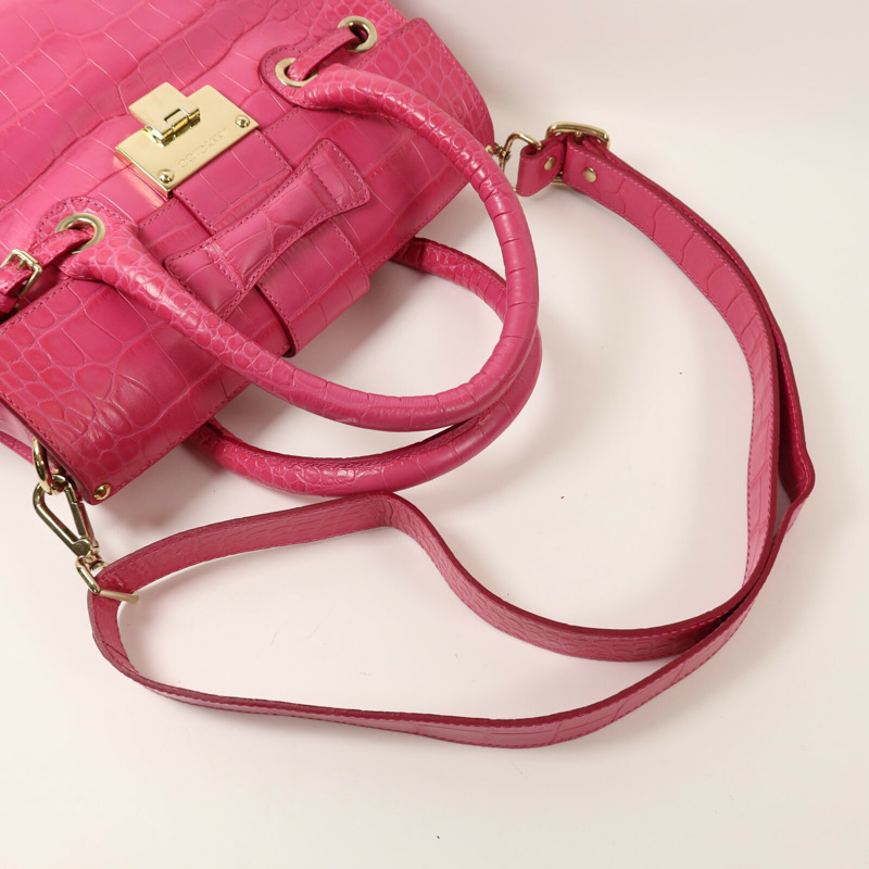 JIMMY CHOO 牛皮皮革2 Way Shoulder金扣手挽肩背兩用袋-7