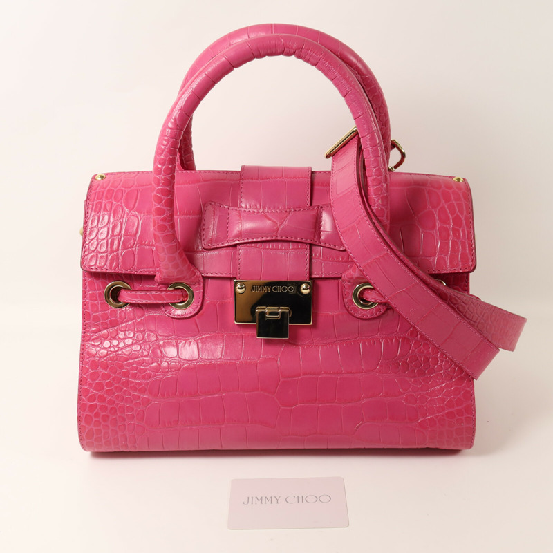 JIMMY CHOO 牛皮皮革2 Way Shoulder金扣手挽肩背兩用袋-11