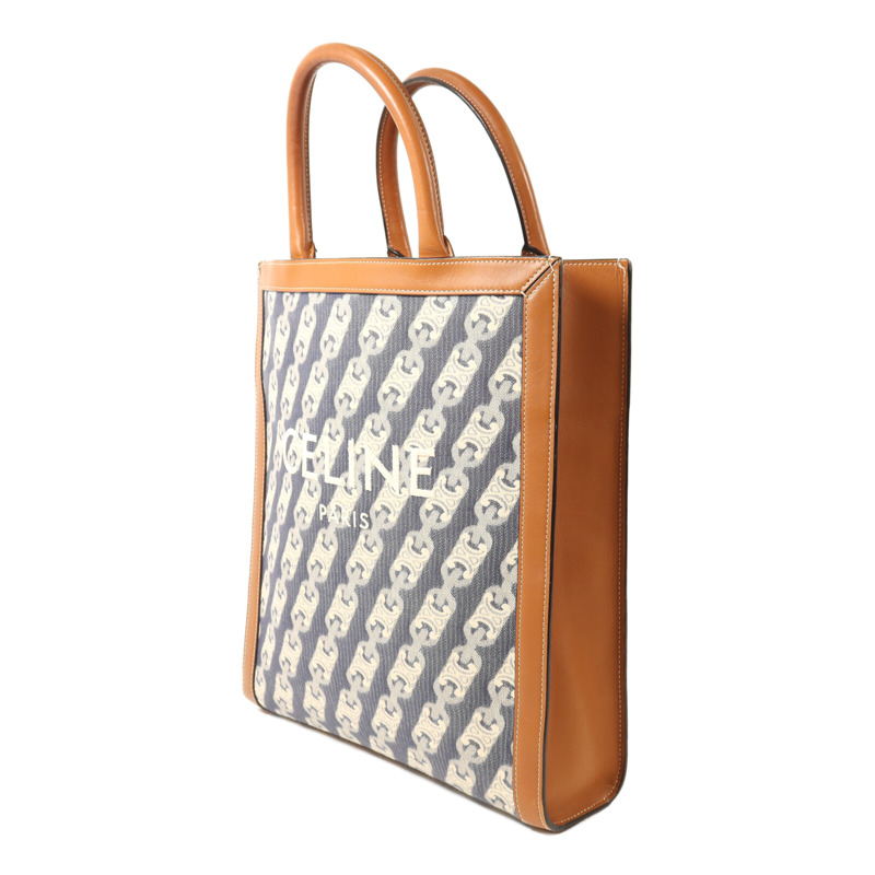 CELINE 帆布/牛皮皮革Cabas Vertical金扣手挽肩背兩用袋-2