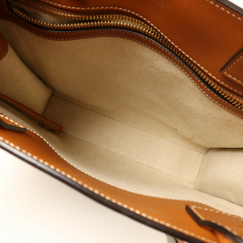 CELINE 帆布/牛皮皮革Cabas Vertical金扣手挽肩背兩用袋-4