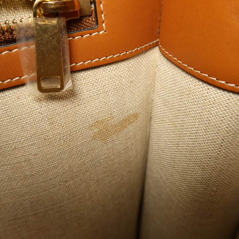 CELINE 帆布/牛皮皮革Cabas Vertical金扣手挽肩背兩用袋-15