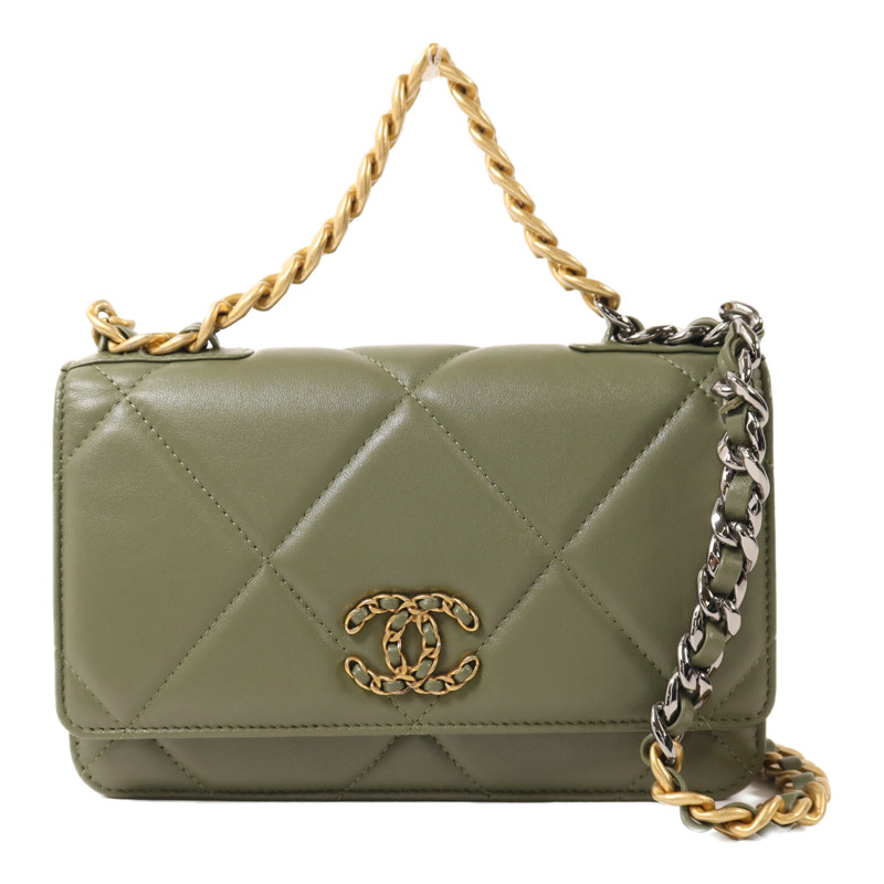 CHANEL 羊皮皮革Chanel 19 Wallet On Chain鏈帶肩背袋-0