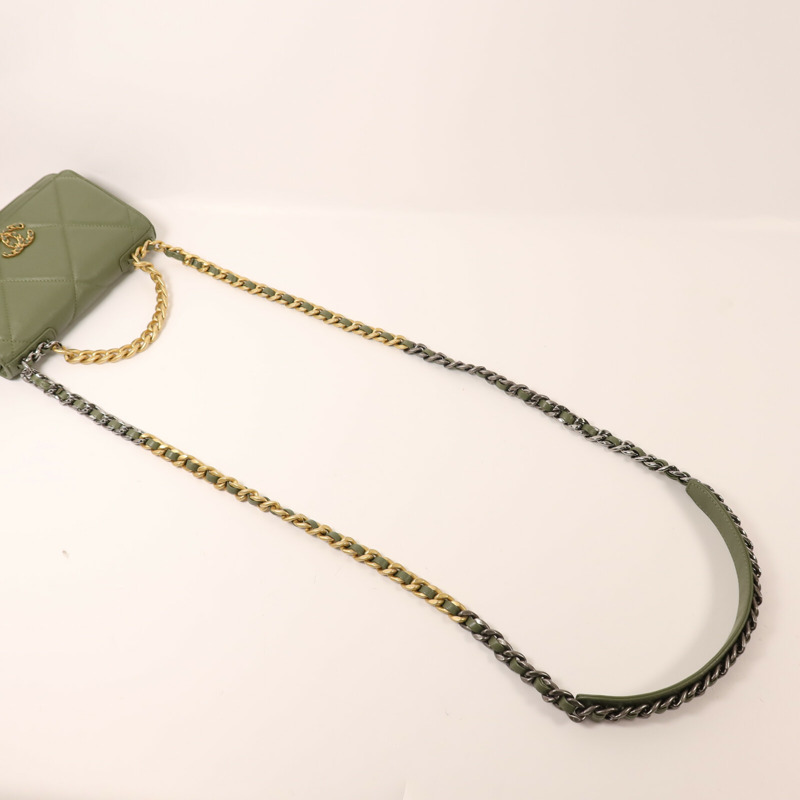 CHANEL 羊皮皮革Chanel 19 Wallet On Chain鏈帶肩背袋-8